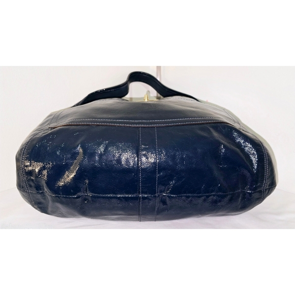 Coach Vintage Ergo Azul Blue Patent Leather Shoulder Bag - Picture 6 of 9